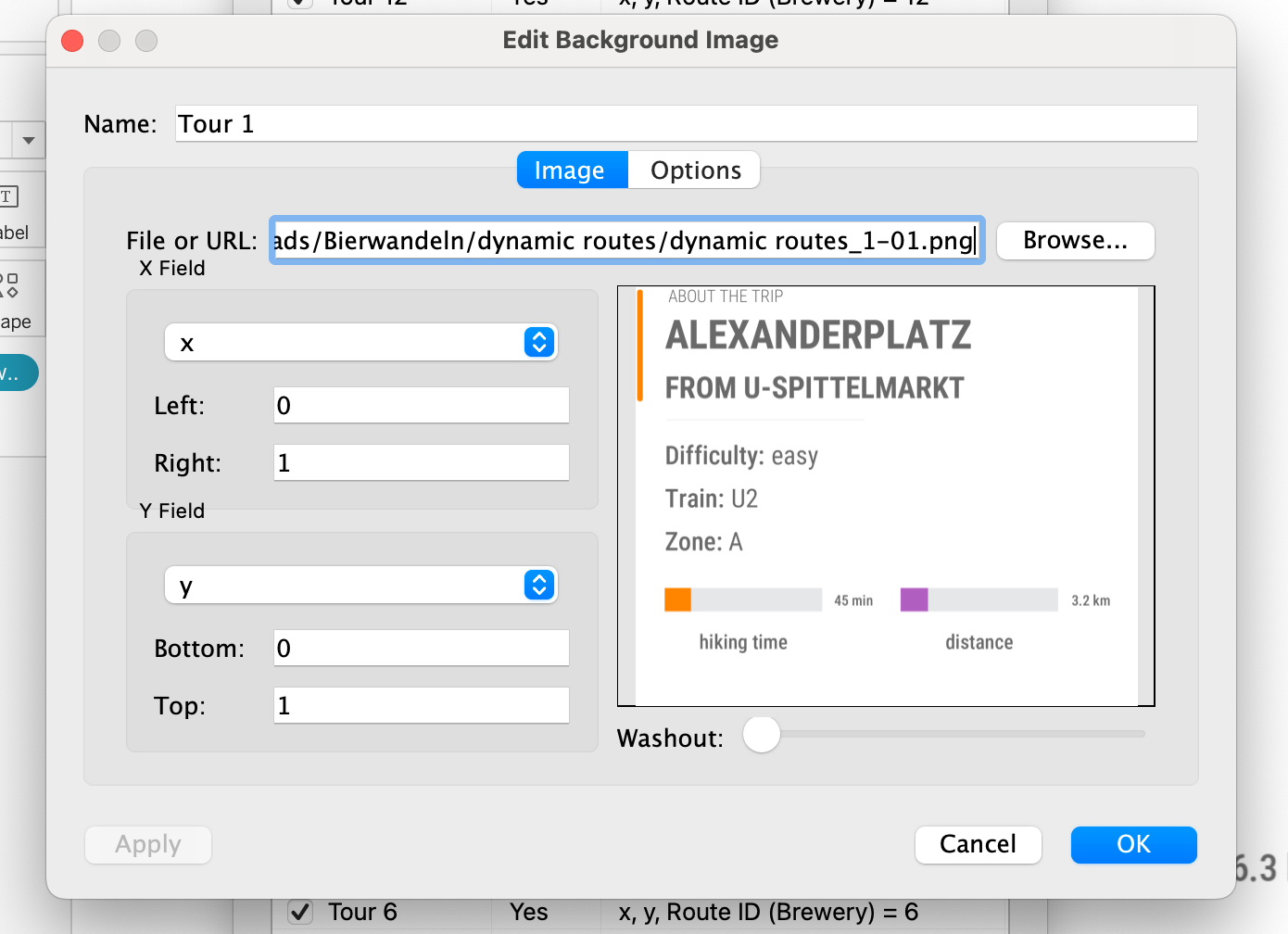 Background image settings — position fields
