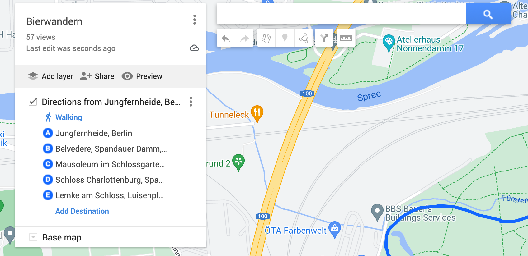 Adding stops and editing a route in Google Maps