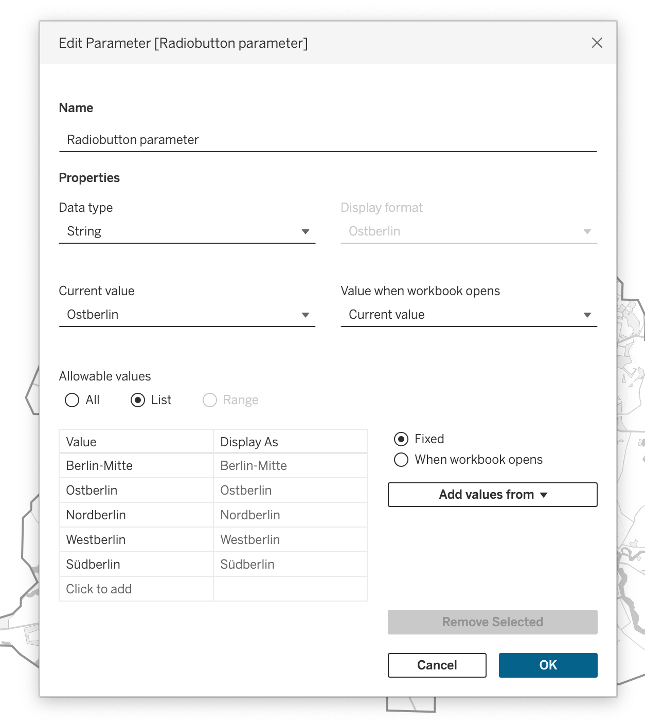 Shape formatting configuration